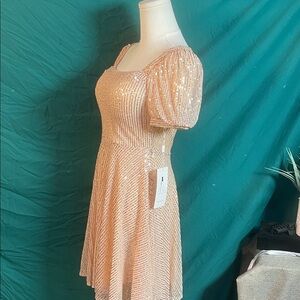 Sparkling Mini Dress in Gold